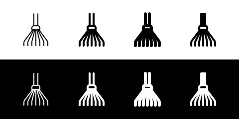 Editable leaves rake vector icon. Gardening, landscaping, horticulture. Part of a big icon set family. Perfect for web and app interfaces, presentations, infographics, etc