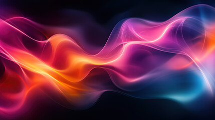 abstract colorful background with blurred waves and smoke in pink