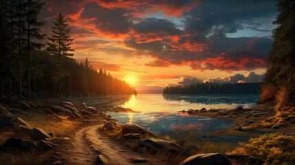 beautiful nature landscape panoramic photo