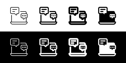 Editable online discussion, comment vector icon. Online learning, course, tutorial. Part of a big icon set family. Perfect for web and app interfaces, presentations, infographics, etc