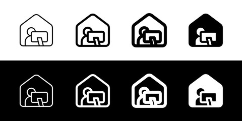 Editable work or learn from home vector icon. Online learning, course, tutorial. Part of a big icon set family. Perfect for web and app interfaces, presentations, infographics, etc