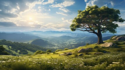 Obraz premium beautiful nature landscape panoramic photo