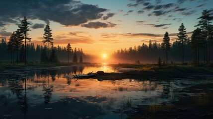 Fototapeta premium beautiful nature landscape panoramic photo