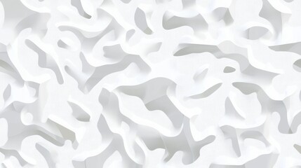 Abstract White Texture with Fluid Curves and Depth Illusions