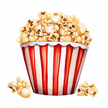 popcorn in red striped bucket clip art preview