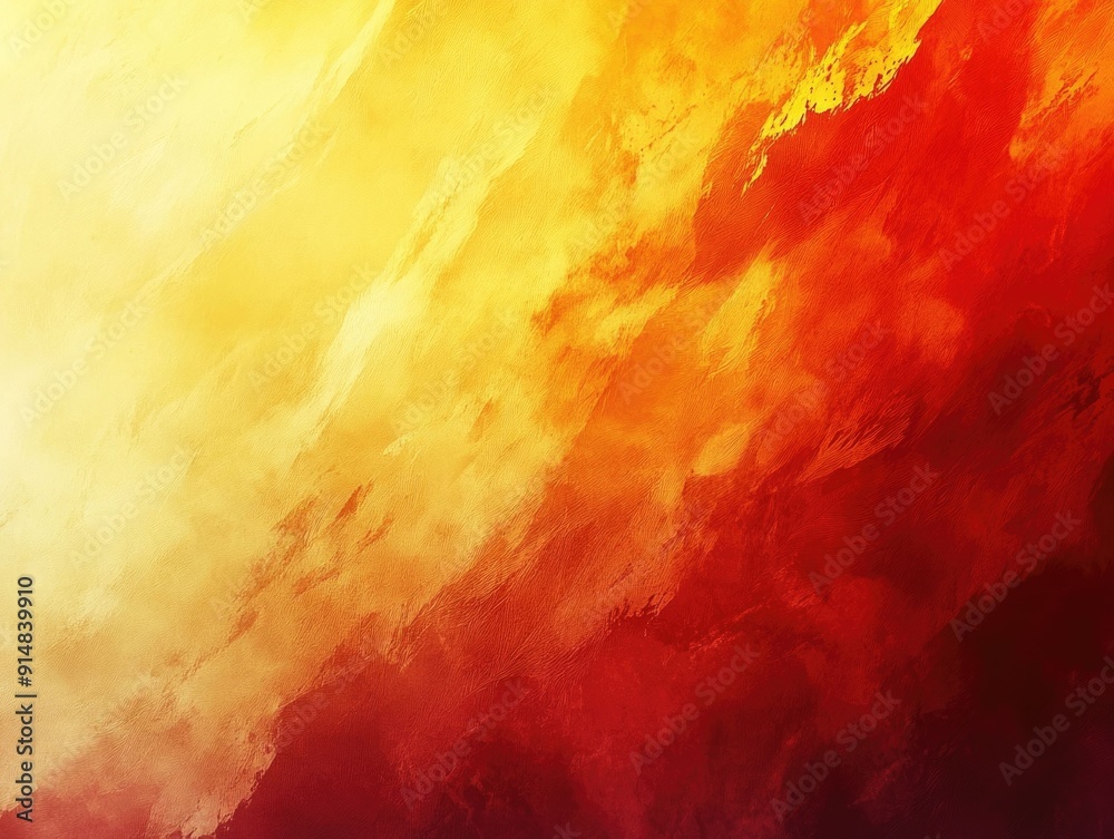 Poster warm gradient transitioning seamlessly from vibrant yellow to fiery orange to deep red creating a st