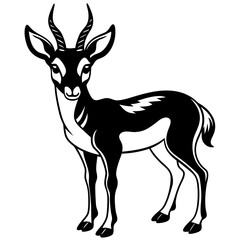  A cute Pronghorn on white background 