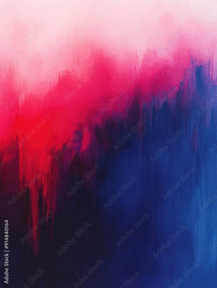 Poster bold gradient from crimson red to royal blue creating a dynamic and dramatic abstract art design wit
