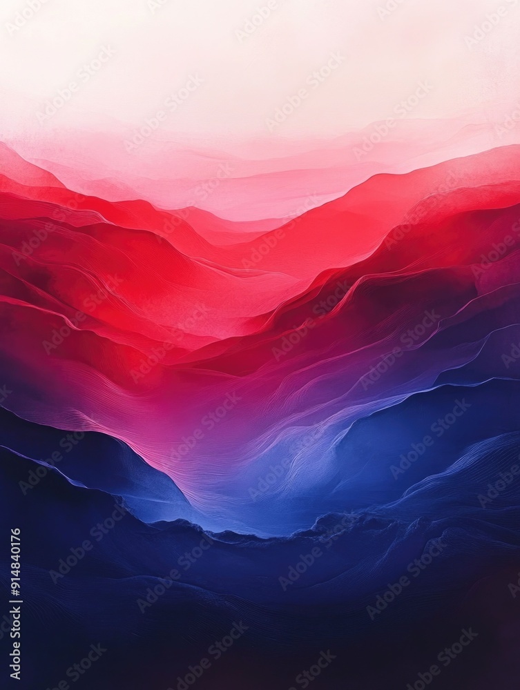 Poster striking gradient background transitioning from a deep bold crimson red to a rich royal blue the abs