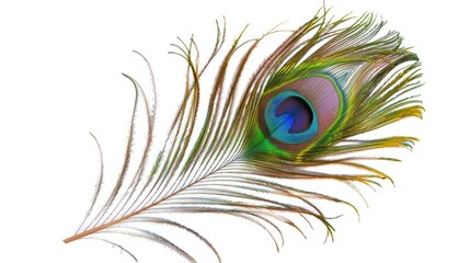 Obraz premium A Single Peacock Feather with its Eye Spot