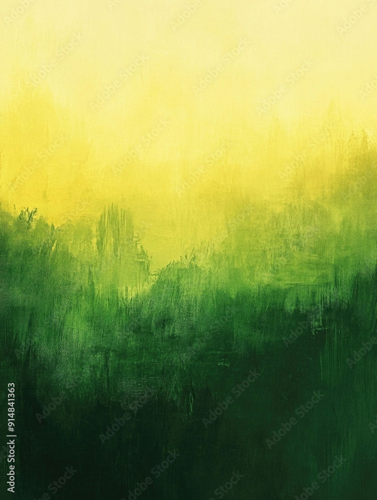 Poster smooth gradient of vibrant green lime and soft yellow tones abstract design with minimalist geometri