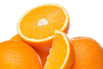 PNG image of Sliced and whole oranges