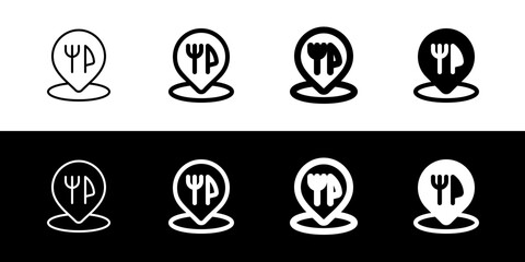 Editable restaurant location vector icon. Part of a big icon set family. Perfect for web and app interfaces, presentations, infographics, etc