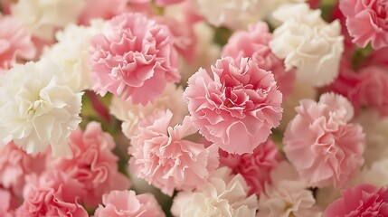 Delicate Pink and White Carnations