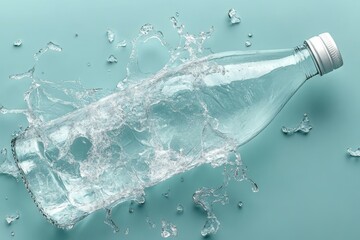 Dynamic Water Splash from Eco Friendly Reusable Bottle Symbolizing Fresh Start in Sustainability