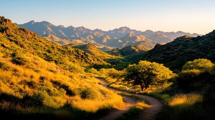 Wanderlust, mountains, hiking trail Background