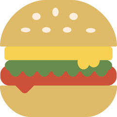 Flat illustration of a delicious burger