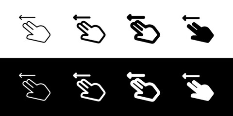 Editable two fingers swipe left vector icon. Part of a big icon set family. Perfect for web and app interfaces, presentations, infographics, etc