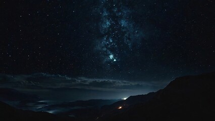 Fototapeta premium a beautiful dark night with a glowing stars in outer space