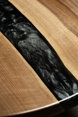 Expensive vintage furniture. The table is covered with epoxy resin and varnished. Luxury quality...