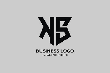 letter S shield logo simplicity illustration in flat design monogram symbol