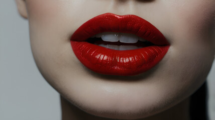 Obraz premium Red lipstick with white black background