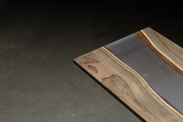 Expensive vintage furniture. The table is covered with epoxy resin and varnished. Luxury quality...