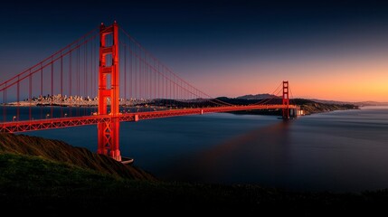 Fototapeta premium Tourist attraction, Golden Gate Bridge, sunset Background