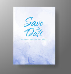 Wedding invitation with Abstract splashed watercolor background