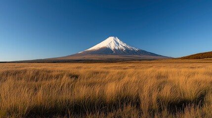 Fototapeta premium Tourist attraction, Mount Fuji, winter Background