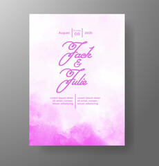 Fototapeta premium Wedding invitation with Abstract splashed watercolor background
