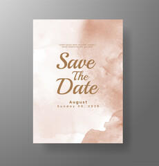 Wedding invitation with Abstract splashed watercolor background