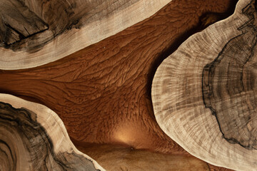 Expensive vintage furniture. The table is covered with epoxy resin and varnished. Luxury quality...