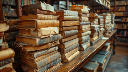 Fototapeta premium Court Files and Judicial Records in Legal Documentation Piles for Law and Judiciary Systems