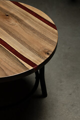 Expensive vintage furniture. The table is covered with epoxy resin and varnished. Luxury quality...