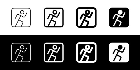 Editable running stick figure, action vector icon. Part of a big icon set family. Perfect for web and app interfaces, presentations, infographics, etc