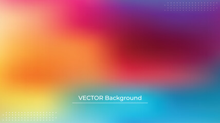 Smooth and blurry colorful gradient mesh background. Modern bright rainbow colors. Easy editable soft colored vector banner template. Premium quality