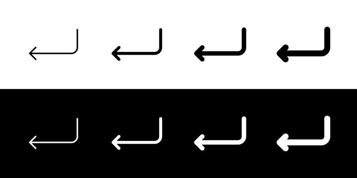 Editable enter, new line, arrow vector icon. Part of a big icon set family. Perfect for web and app interfaces, presentations, infographics, etc