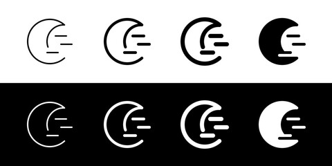 Editable cloudy windy moon vector icon. Part of a big icon set family. Perfect for web and app interfaces, presentations, infographics, etc