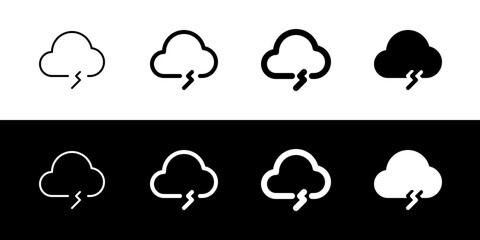Obraz premium Editable thundercloud vector icon. Part of a big icon set family. Perfect for web and app interfaces, presentations, infographics, etc