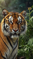 Naklejka premium white bengal tiger in zoo