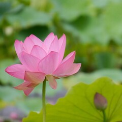 Pink Lotus Flower in Bloom