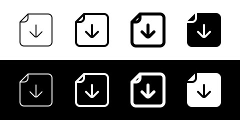 Editable vector download file icon. Part of a big icon set family. Perfect for web and app interfaces, presentations, infographics, etc