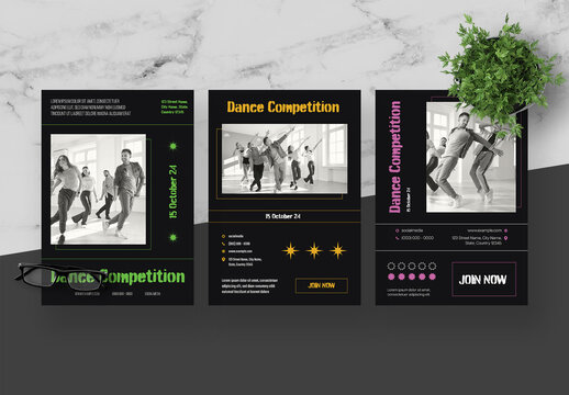 Green and Black Brutalism Flyer