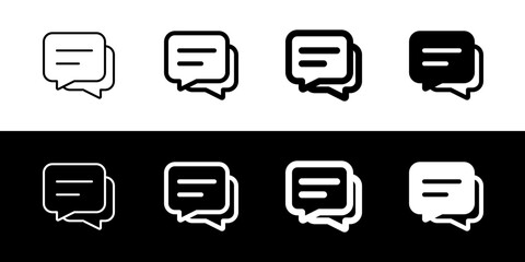 Vector messages, conversation, group chat icon. Black, white background. Perfect for app and web interfaces, infographics, presentations, marketing, etc.
