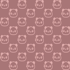 Cute cartoon kawaii pattern on Dark brown background. Seamless design for fabric, wallpaper, and children's products.