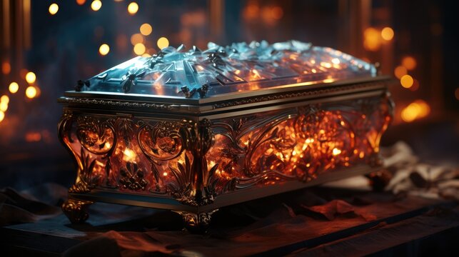 Coffin in morque 