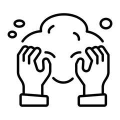 A line style icon of clay crafting 