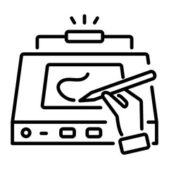 Digital art icon in line style 