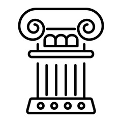 A line icon of historic art 